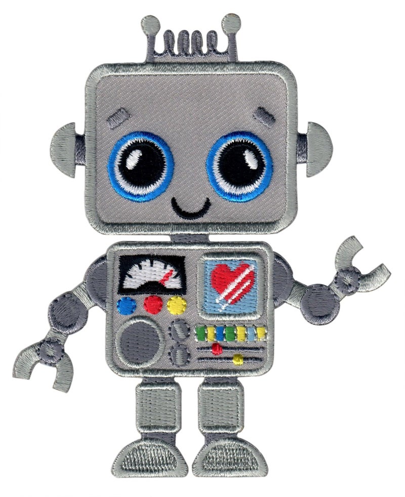 PatchMommy Robot Patch, Iron On/Sew On - Appliques for Kids Children - Image 1